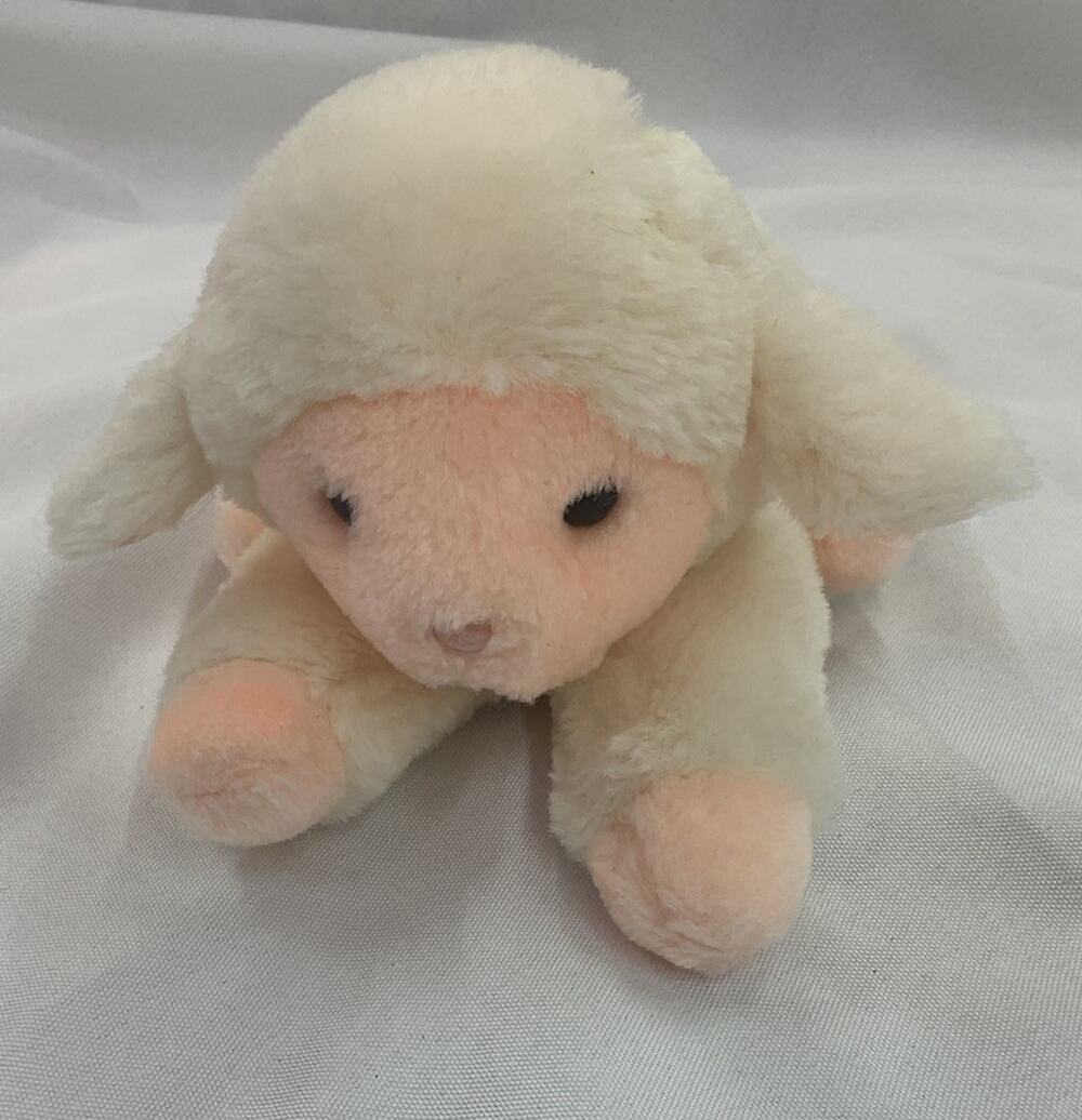 Vintage Dakin Lamb Laying Down Plush Lovey Stuff Animal 1985